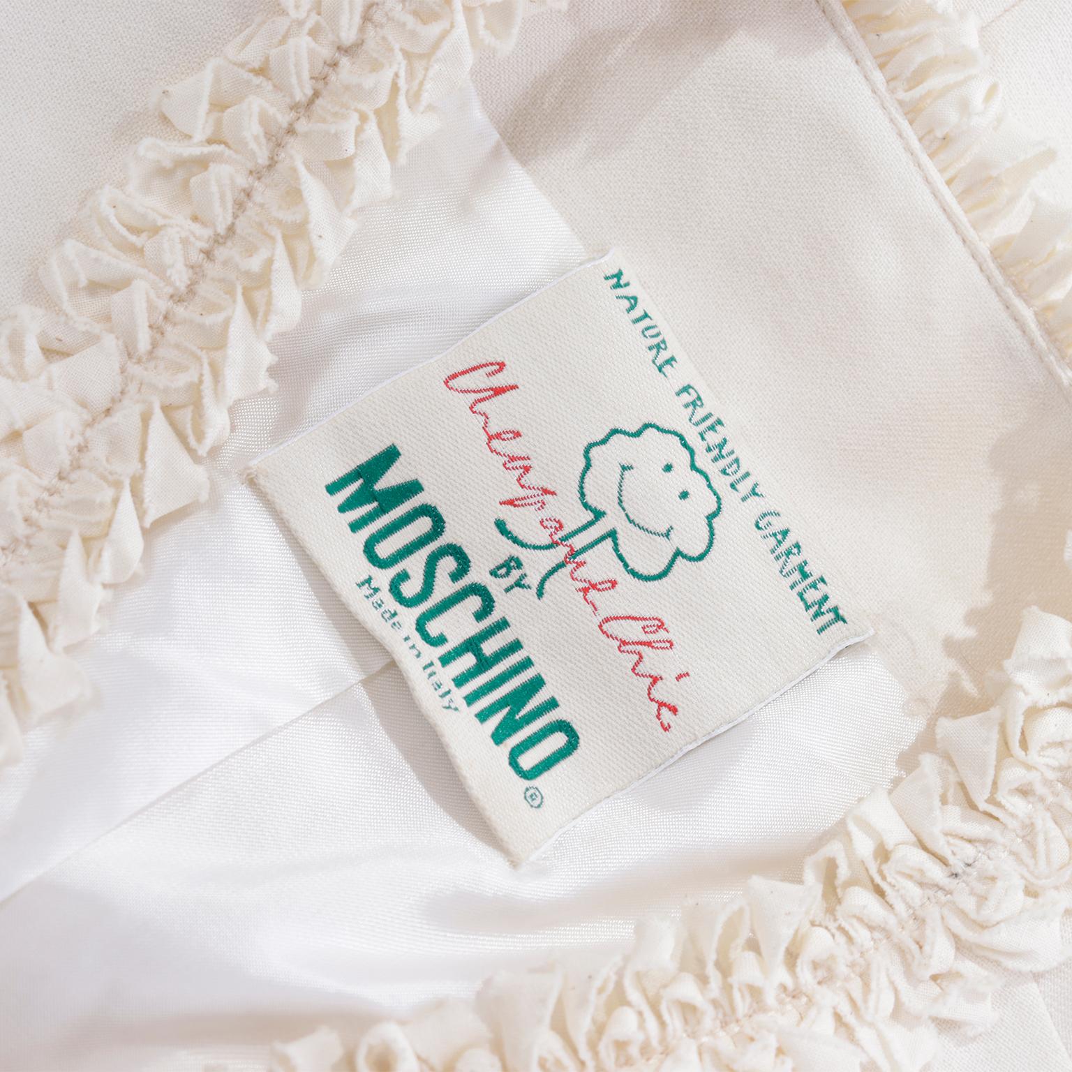1994 Franco Moschino Nature Friendly Garment Ensemble jupe et veste crème et ivoire 7