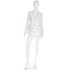 1994 Franco Moschino Nature Friendly Garment Cream & Ivory Skirt & Jacket Suit