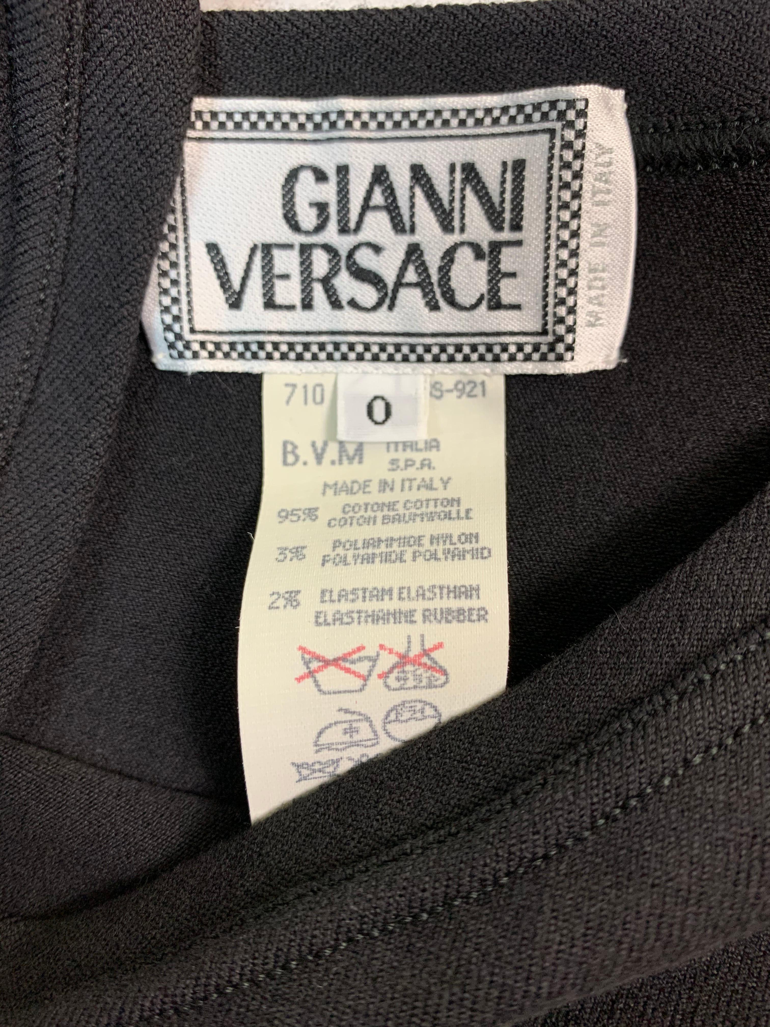 Women's 1994 Gianni Versace Black Crop Top & Purple Leopard Velvet Leggings Set