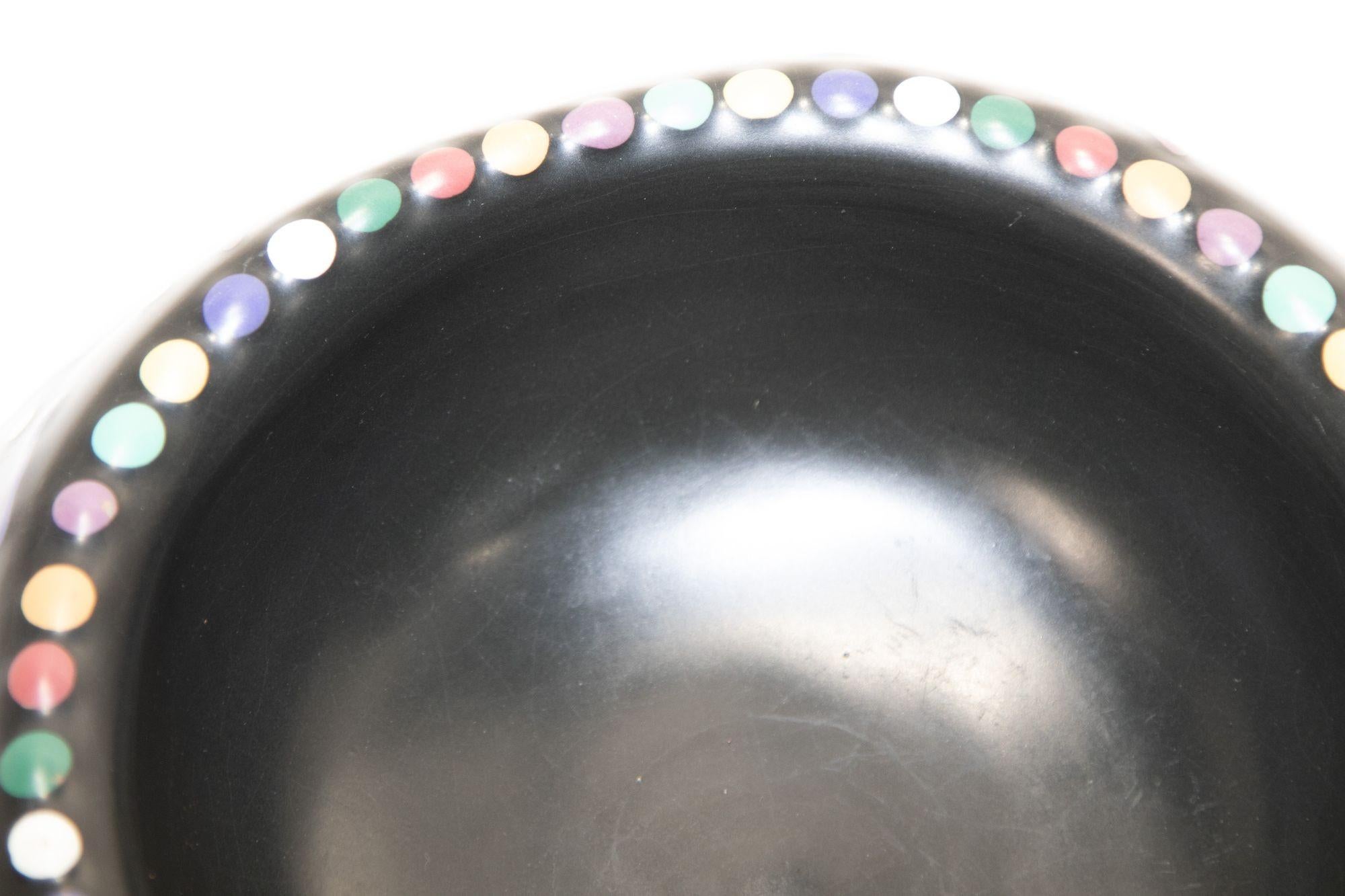 1994 Handcrafted Ceramic Bowl Signed by Luna Garcia For Sale 4
