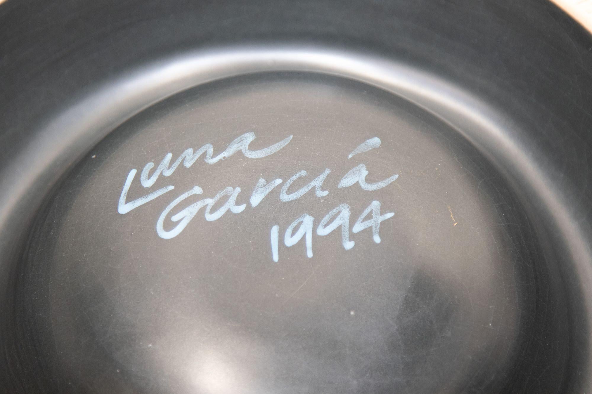 American 1994 Handcrafted Ceramic Bowl Signed by Luna Garcia For Sale