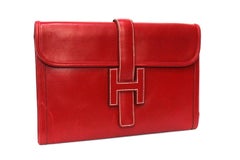 1994 Hermès Red Leather Jige Bag