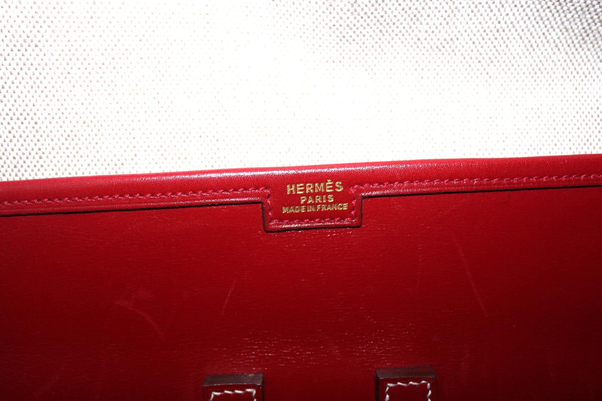 1994 Hermès Red Leather Jige Bag 1