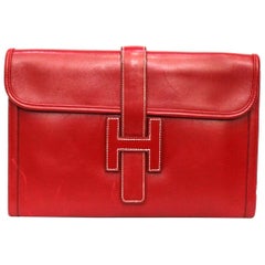 Vintage 1994 Hermès Red Leather Jige Bag