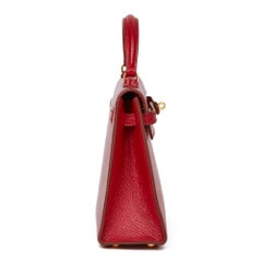 1994 Hermès Rouge Vif Courchevel Leather Vintage Kelly 15cm Sellier