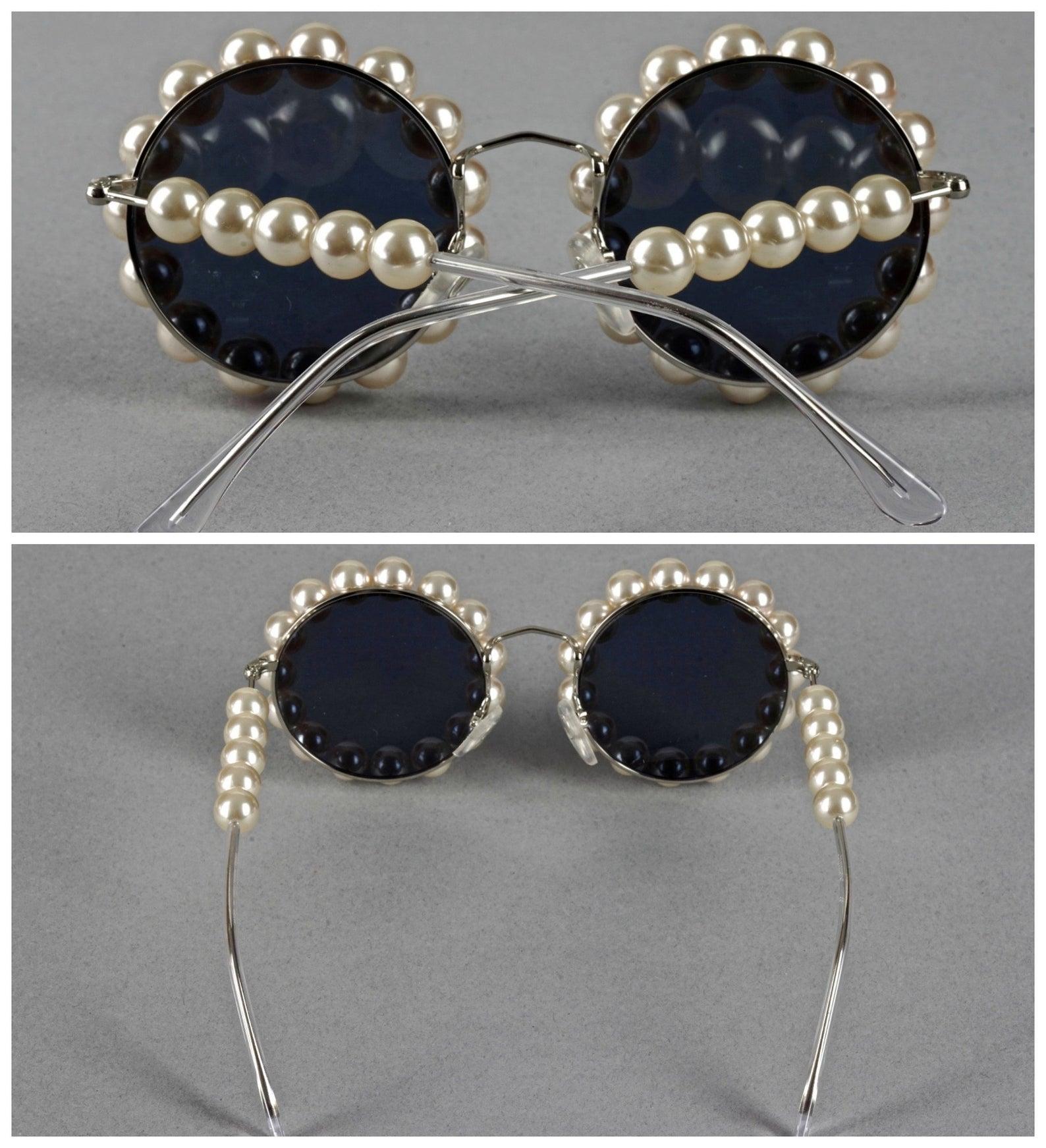 chanel pearl sunglasses round