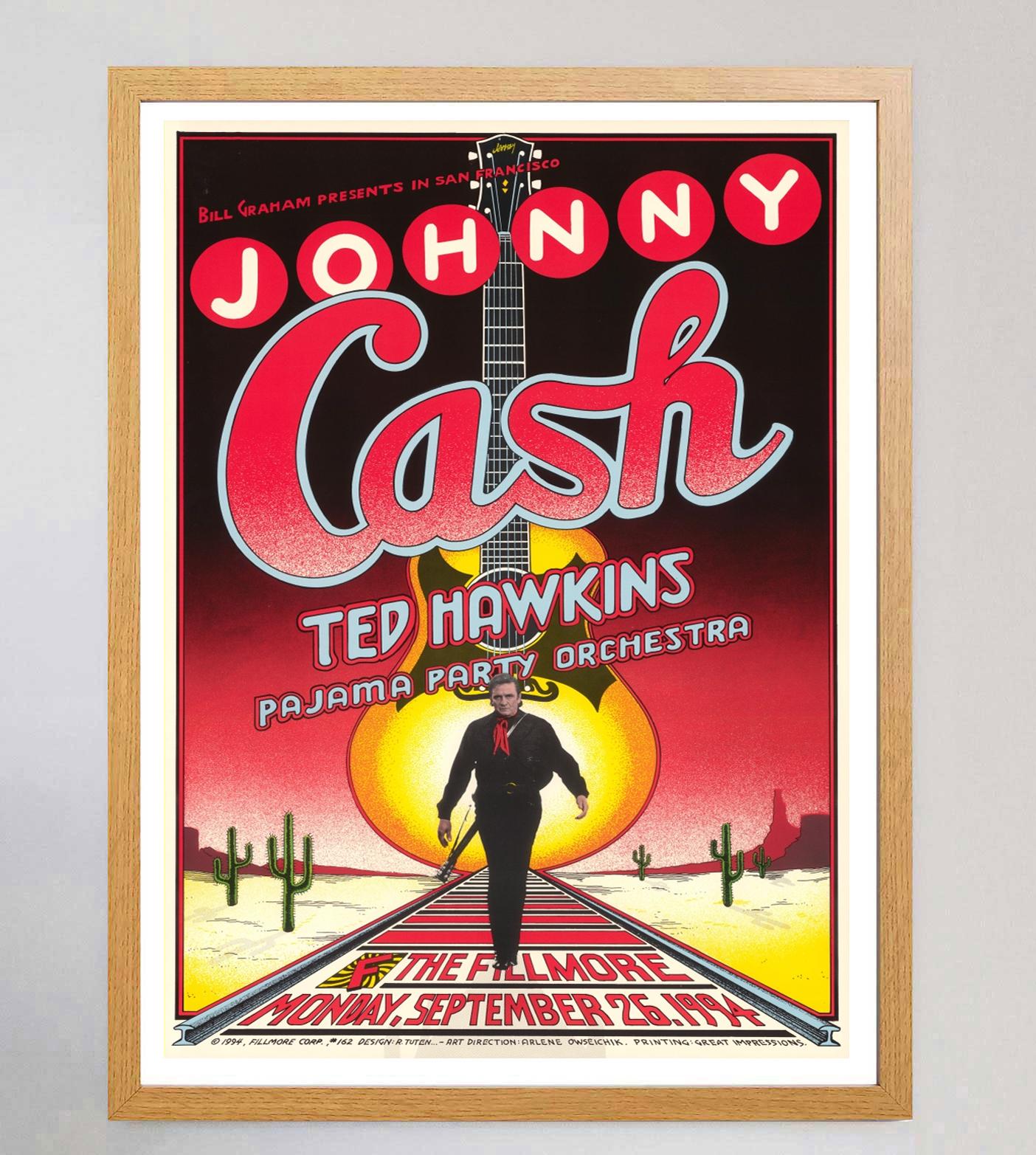 1994 Johnny Cash - The Fillmore Original Vintage-Poster, Johnny Cash (amerikanisch) im Angebot