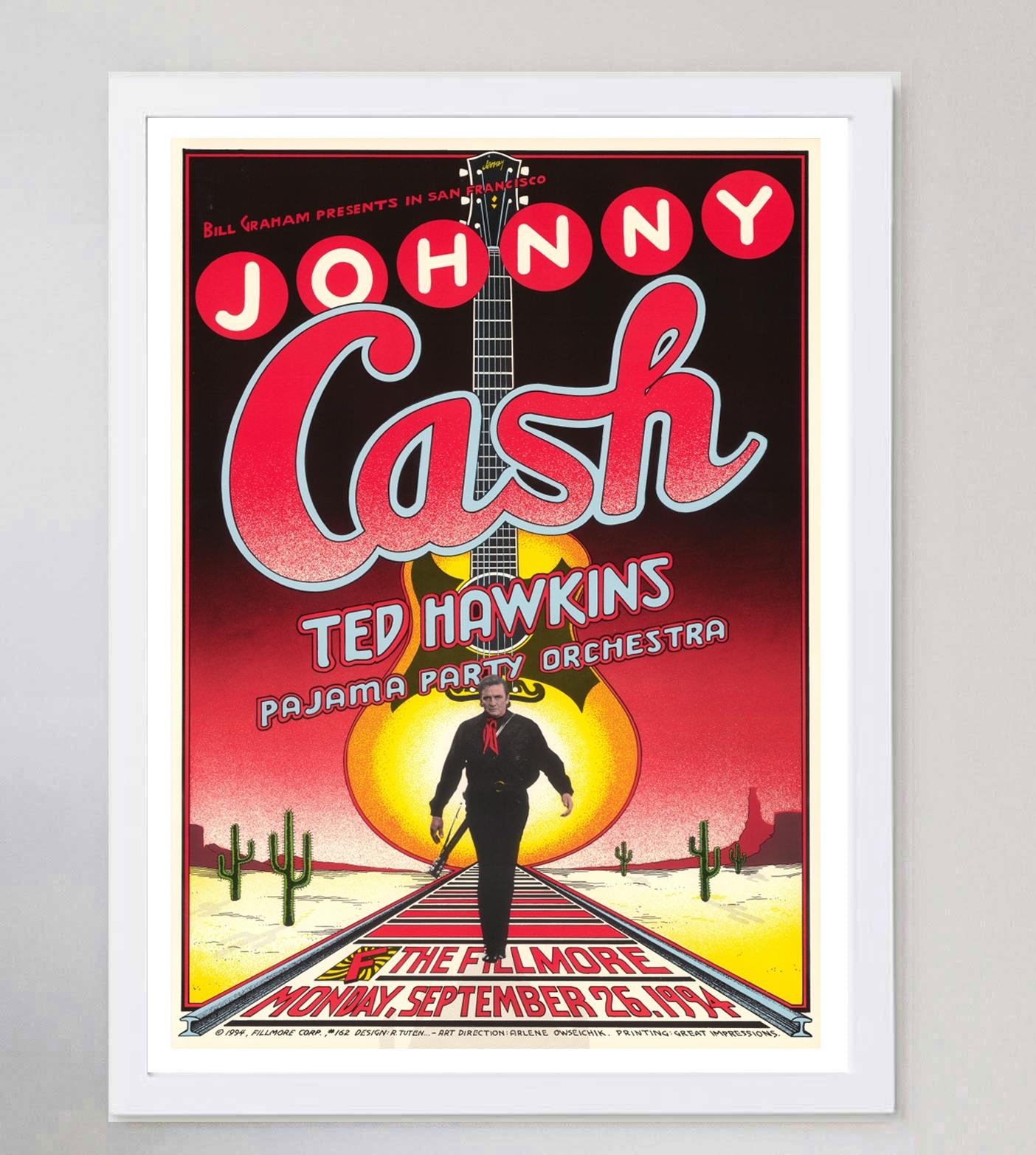 1994 Johnny Cash - The Fillmore Original Vintage-Poster, Johnny Cash im Zustand „Gut“ im Angebot in Winchester, GB