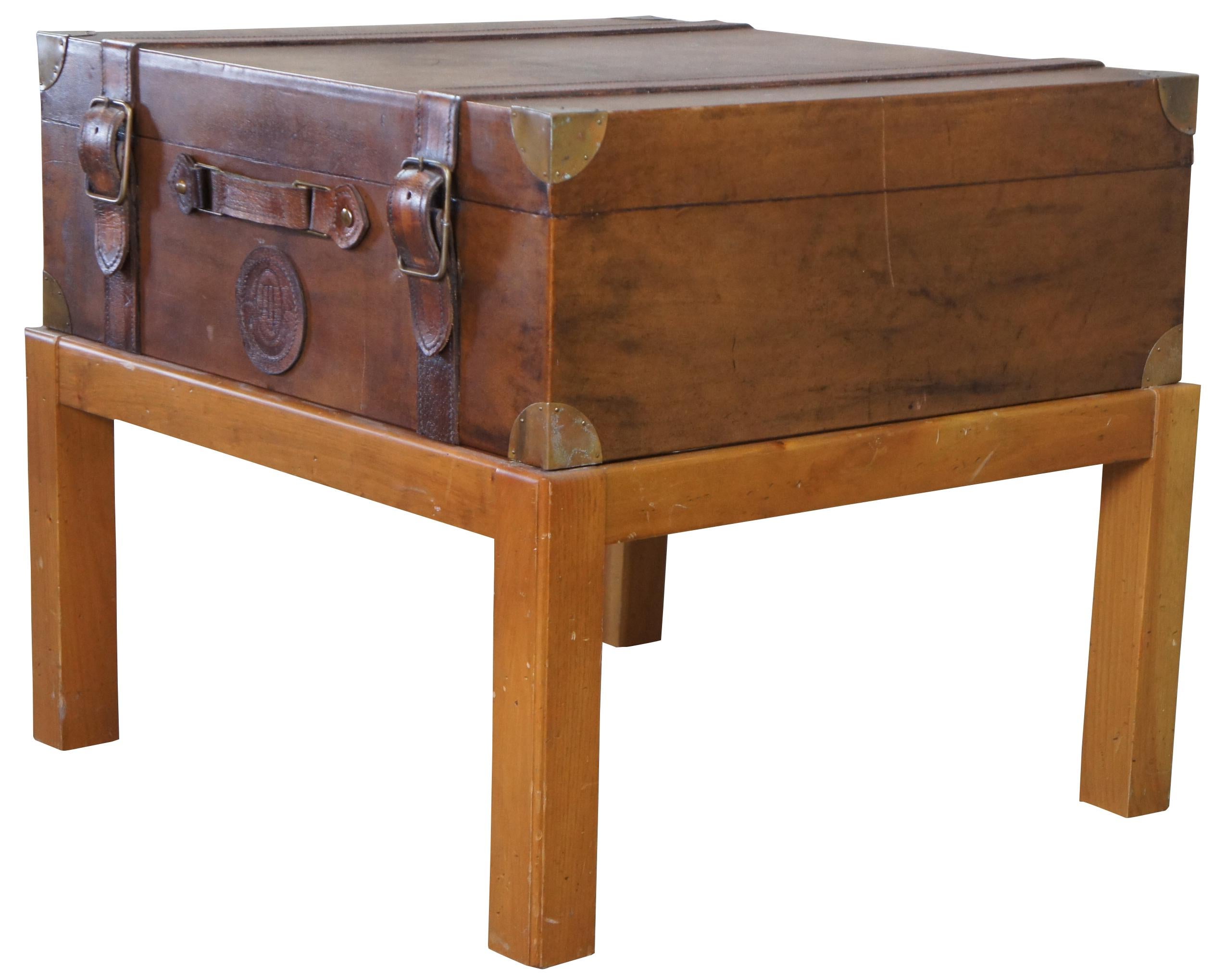 leather trunk end table
