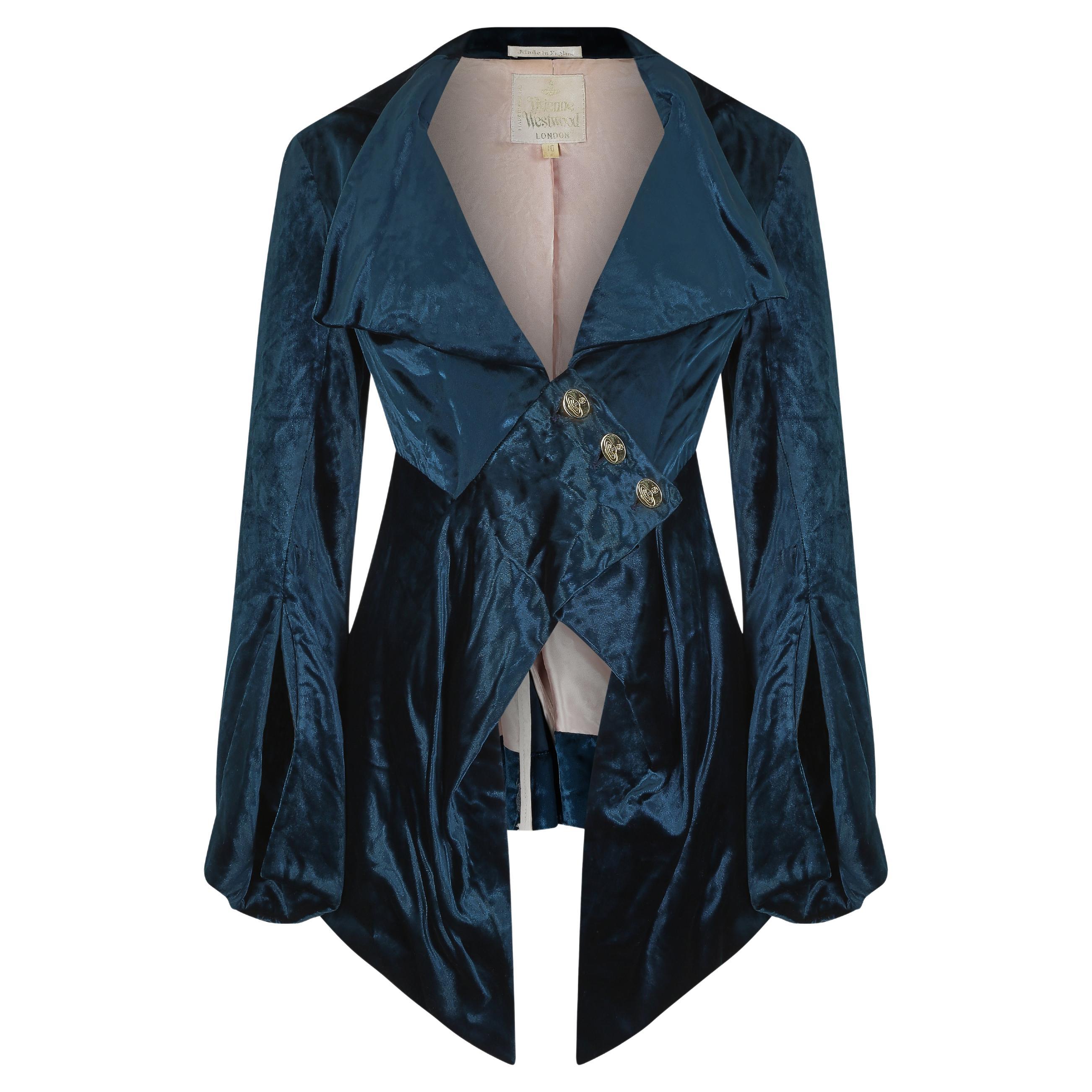 1994 'On Liberty' Vivienne Westwood Couture Velvet Frock Coat  For Sale