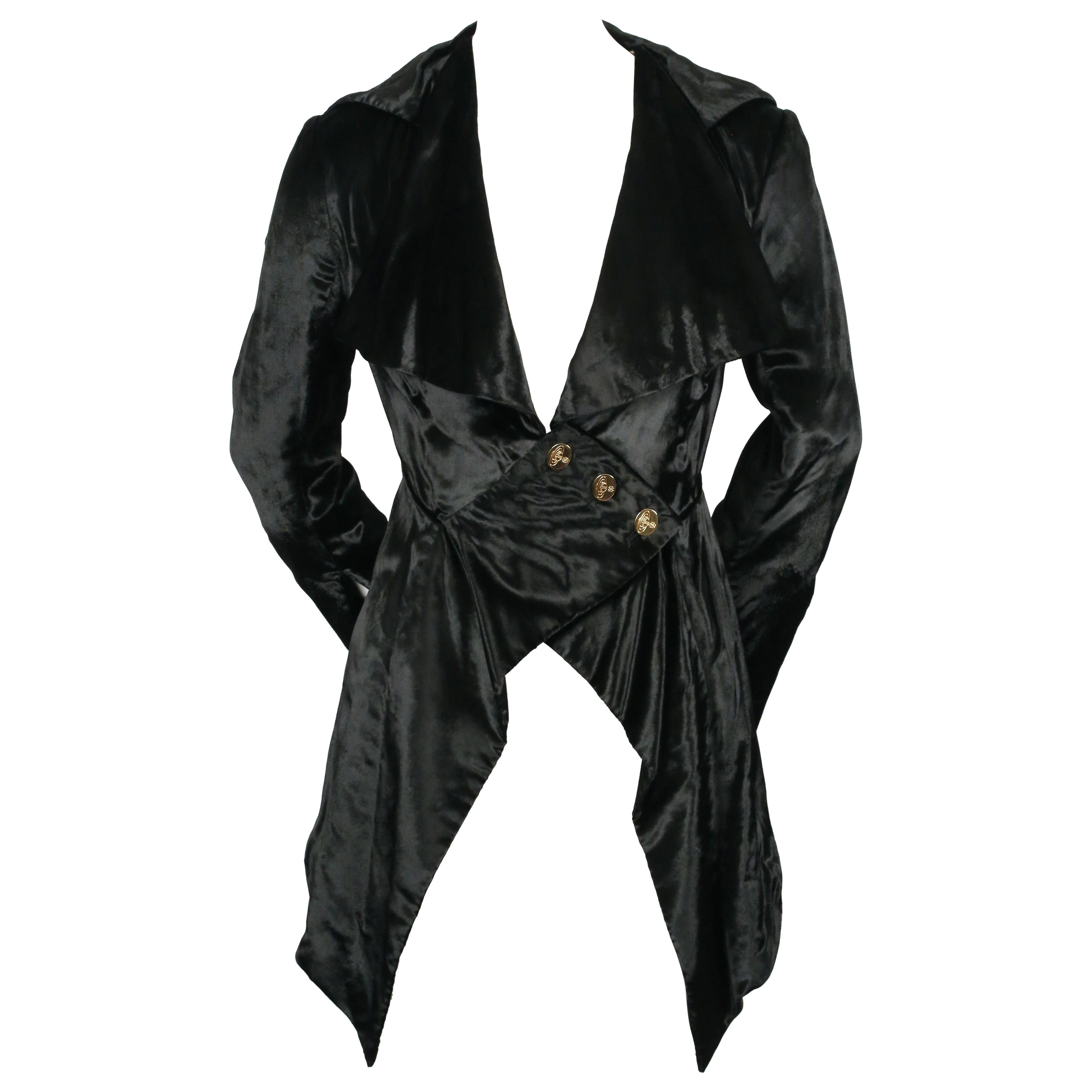 1994 'On Liberty' VIVIENNE WESTWOOD Runway Velvet Frock Coat For Sale