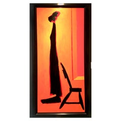 1994 Original Oil on Canvas Life Size Painting "Lady & Chair" by, Alan Weinstein