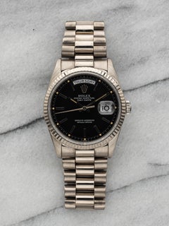 1994 Rolex Day-Date 36 18239 18K WG Auto Black Dial 36mm