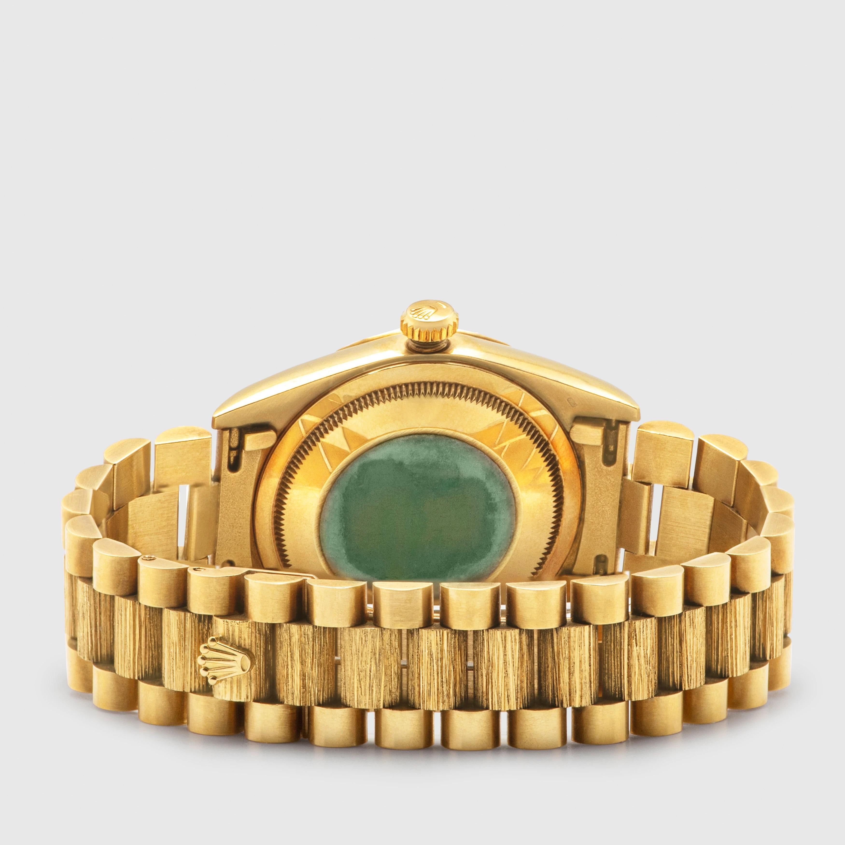 1994 Rolex Day Date British Racing Green Stella Diamond Dial Ref. 18248 en vente 2