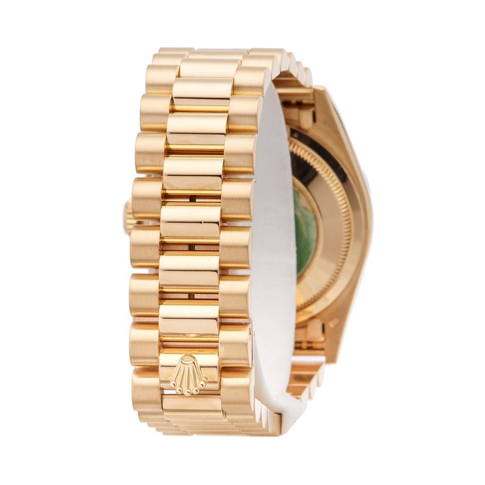 1994 Rolex Day-Date Fossilised Limestone Yellow Gold 18238 Wristwatch In Excellent Condition In Bishops Stortford, Hertfordshire