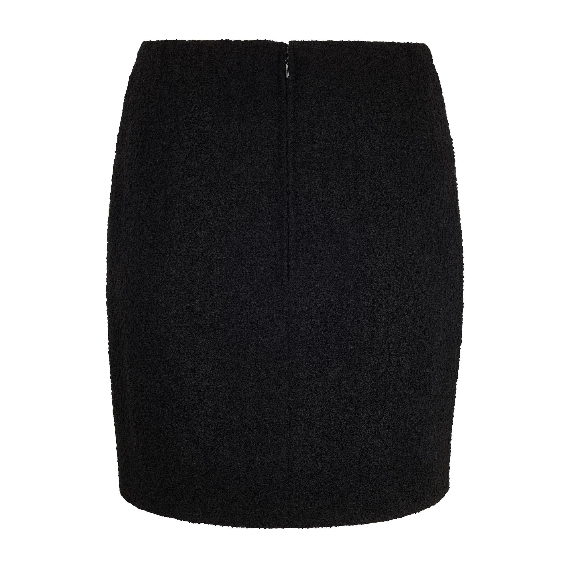 1994 Runway Chanel Haute Couture Abito con Gonna in Lana Boucle Nero in vendita 1