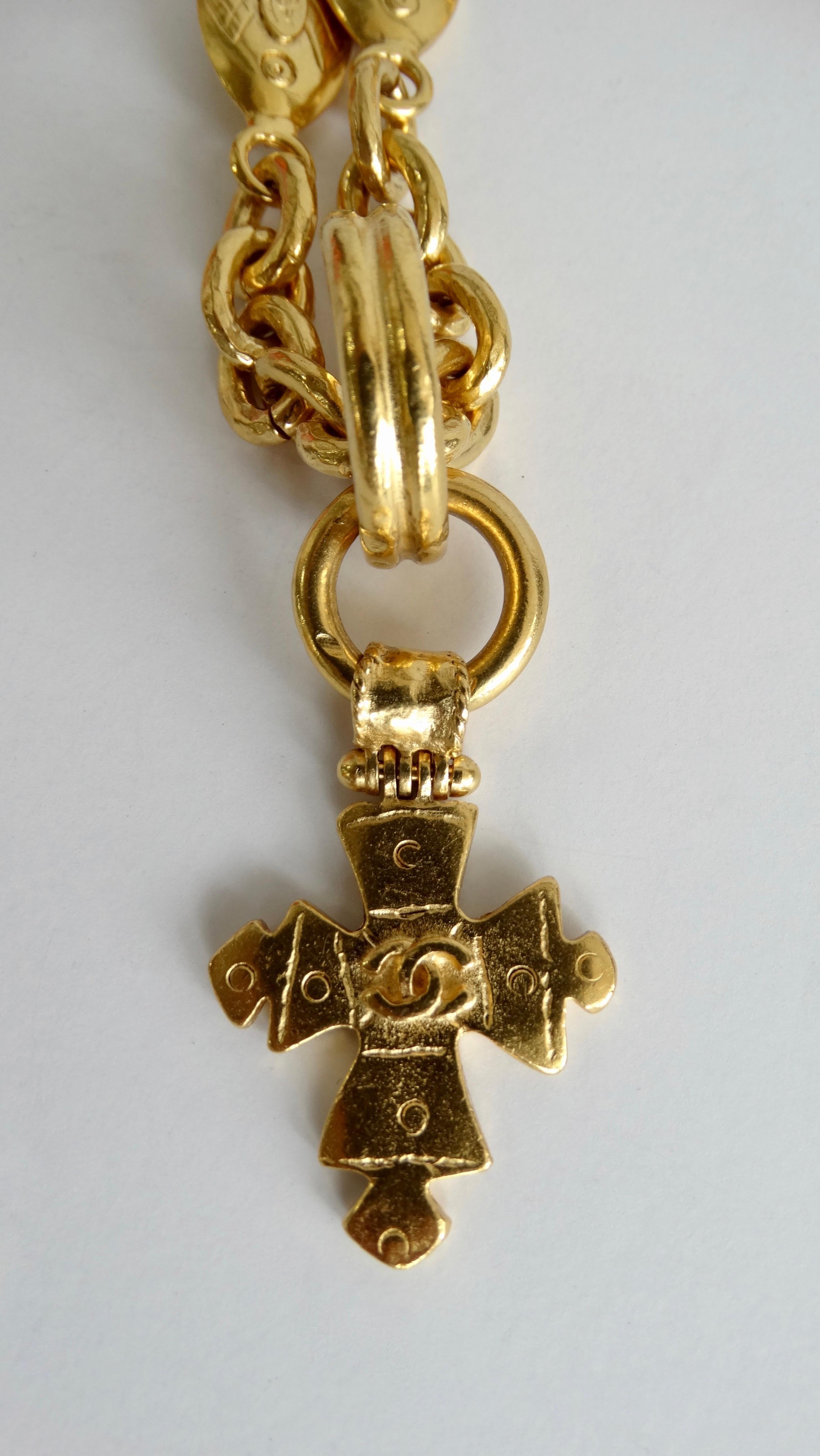 1994 Spring Chanel Cross Pendant Necklace  In Good Condition In Scottsdale, AZ