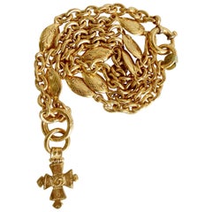 Vintage 1994 Spring Chanel Cross Pendant Necklace 