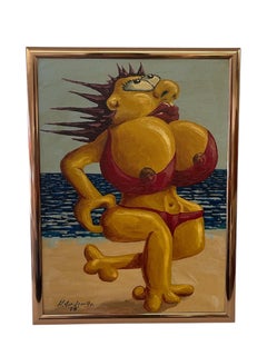 1994 Surrealist Figurative Paintings of Exaggerated Characters by H. Nordeman
