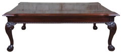 1994 Thomasville Flame Mahogany Chippendale Ball Claw Coffee Cocktail Table