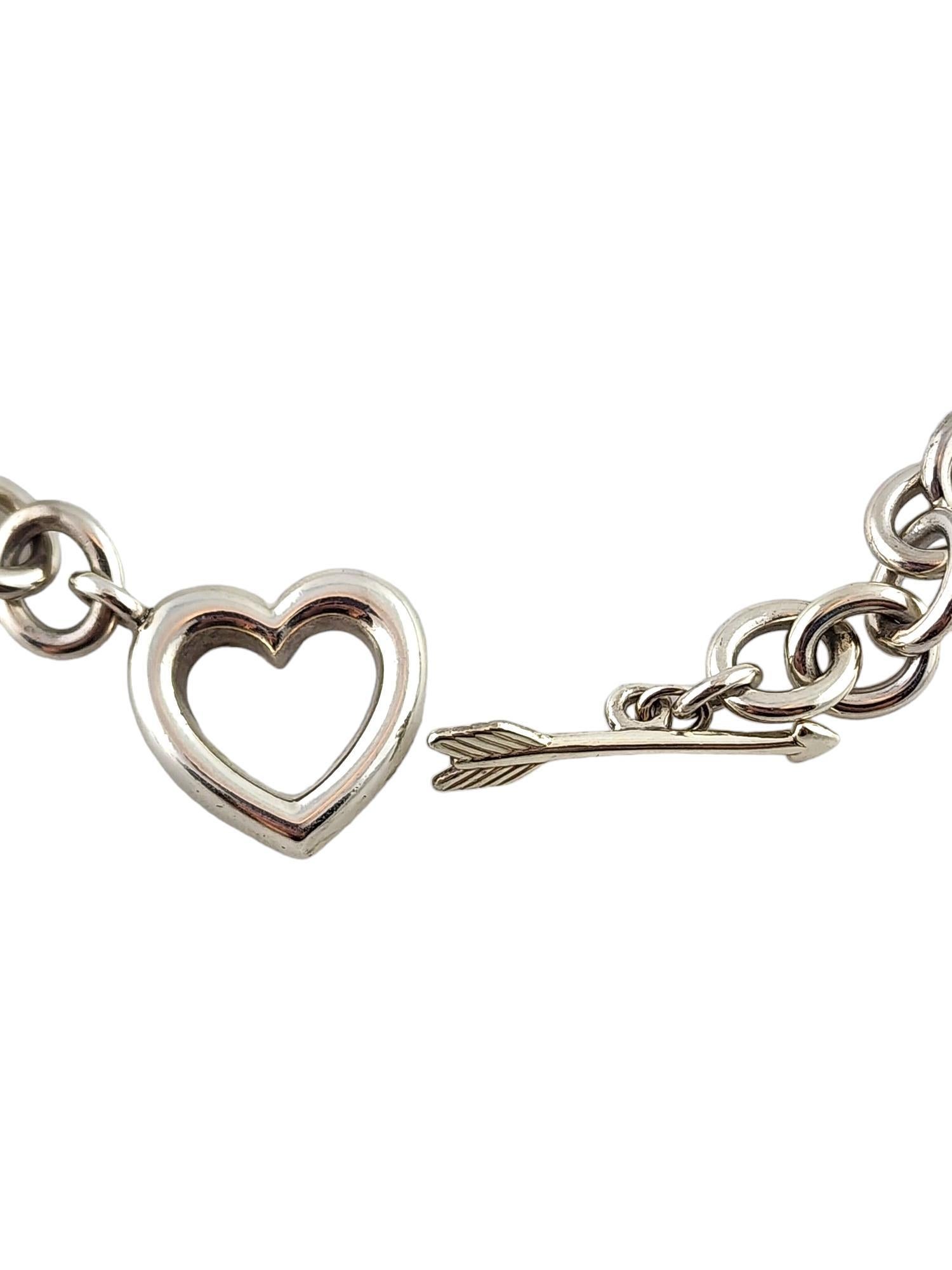 1994 Tiffany & Co Sterling Silver Heart Arrow Toggle Chain Link Necklace #18277 In Good Condition In Washington Depot, CT