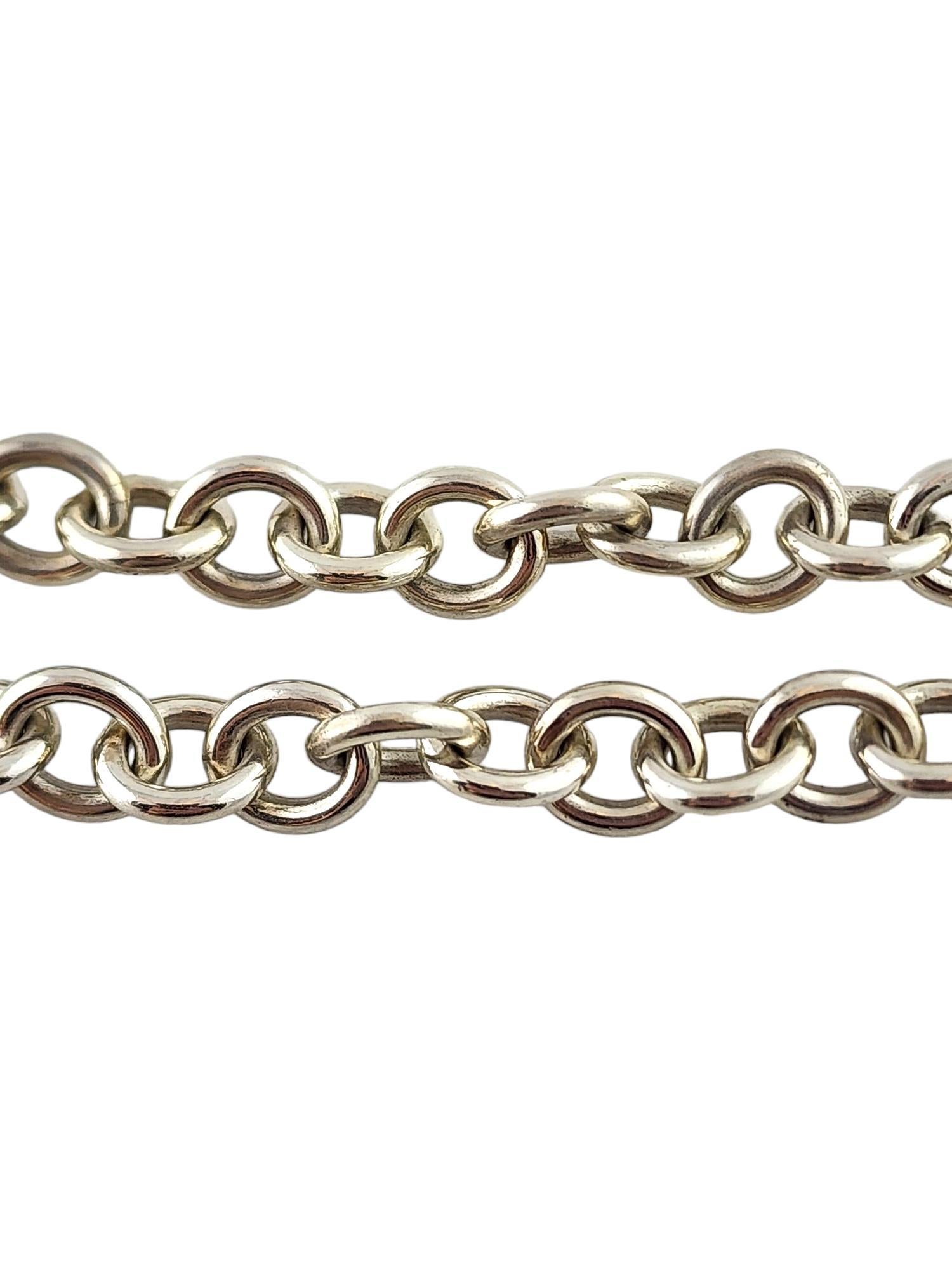 Women's 1994 Tiffany & Co Sterling Silver Heart Arrow Toggle Chain Link Necklace #18277