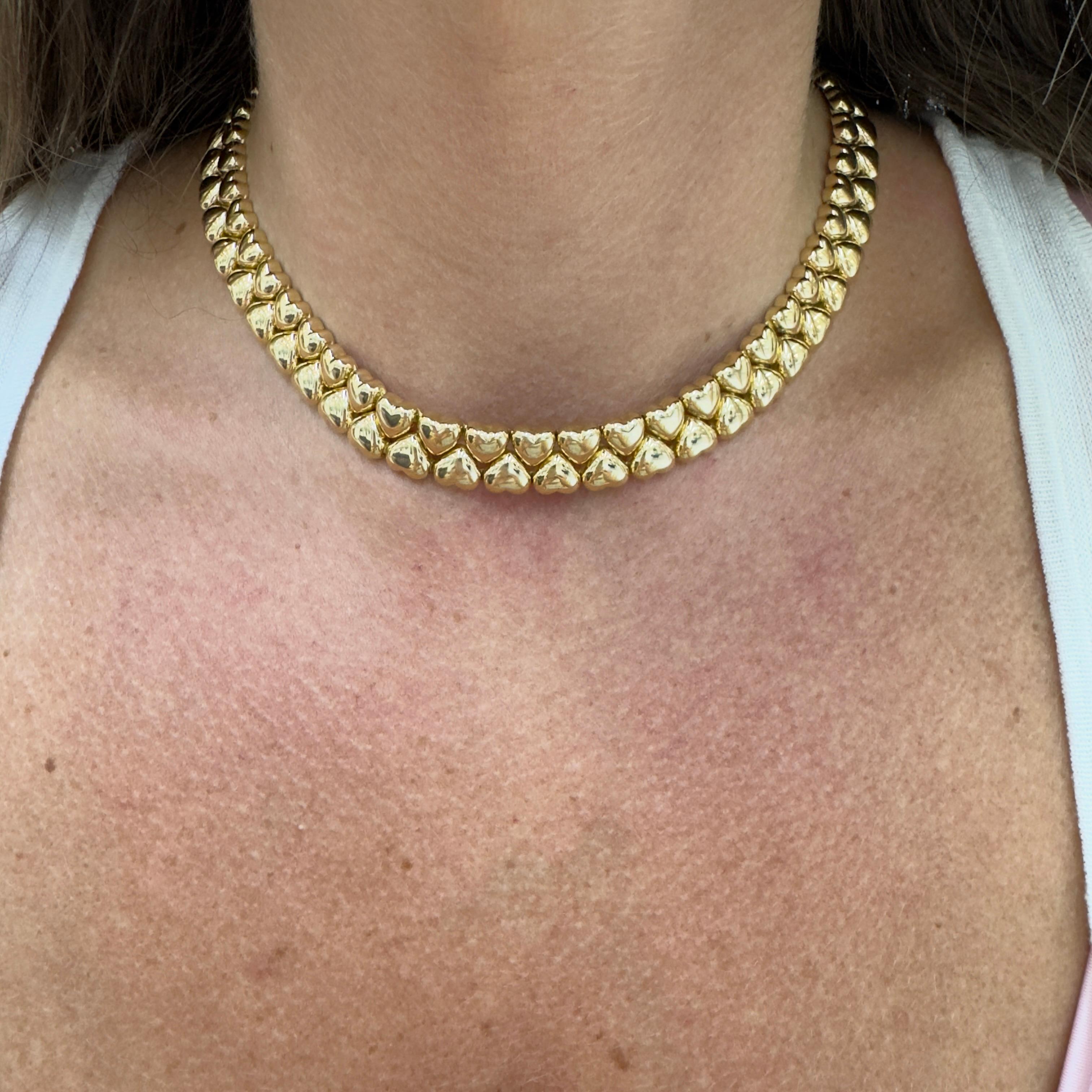 1994 Vintage Cartier Herz Collier 18K Gelbgold Choker Halskette im Angebot 6