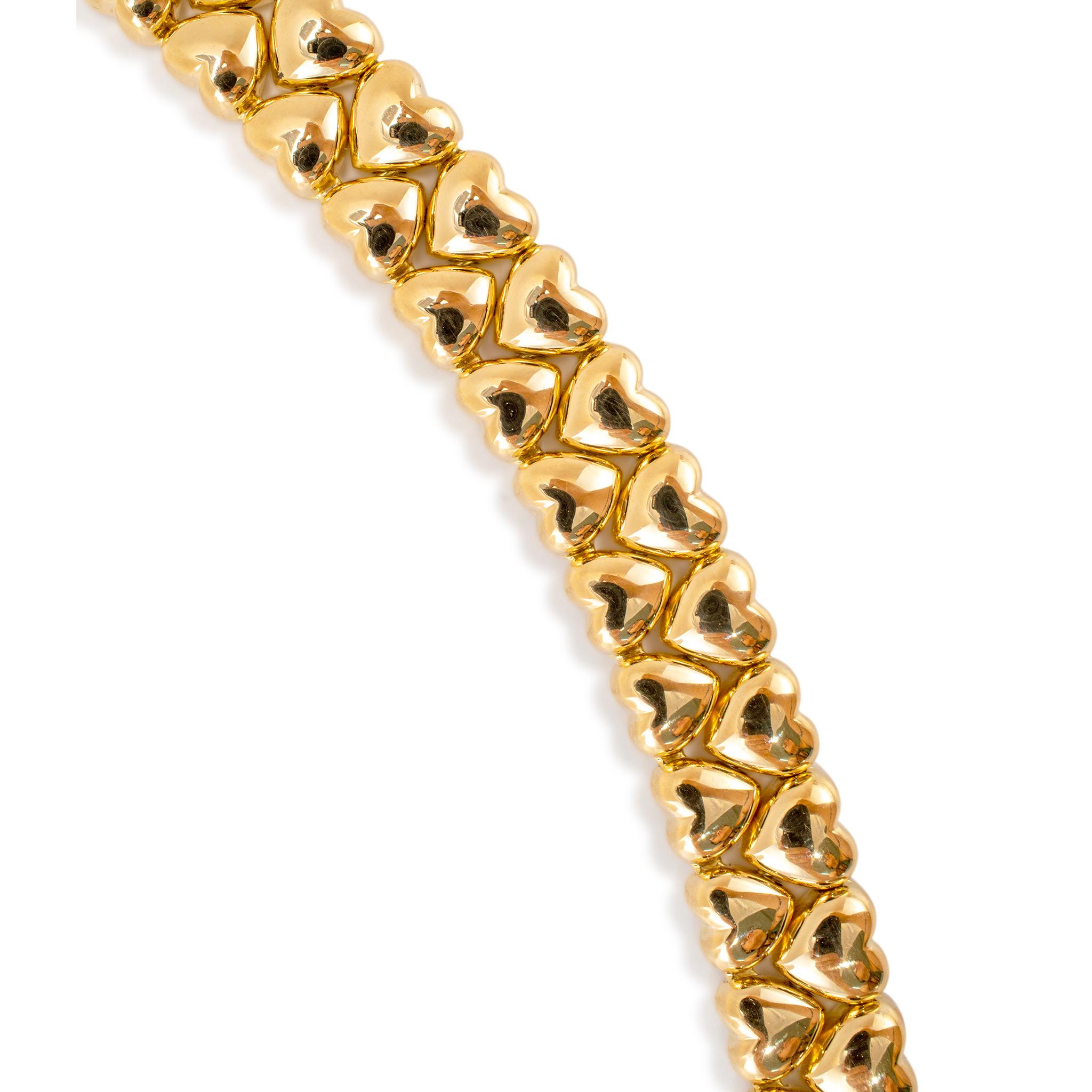 1994 Vintage Cartier Herz Collier 18K Gelbgold Choker Halskette Damen im Angebot