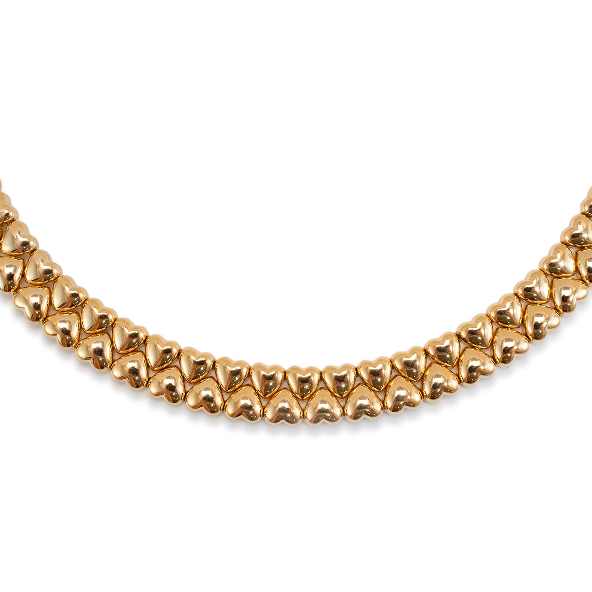 1994 Vintage Cartier Herz Collier 18K Gelbgold Choker Halskette im Angebot 1