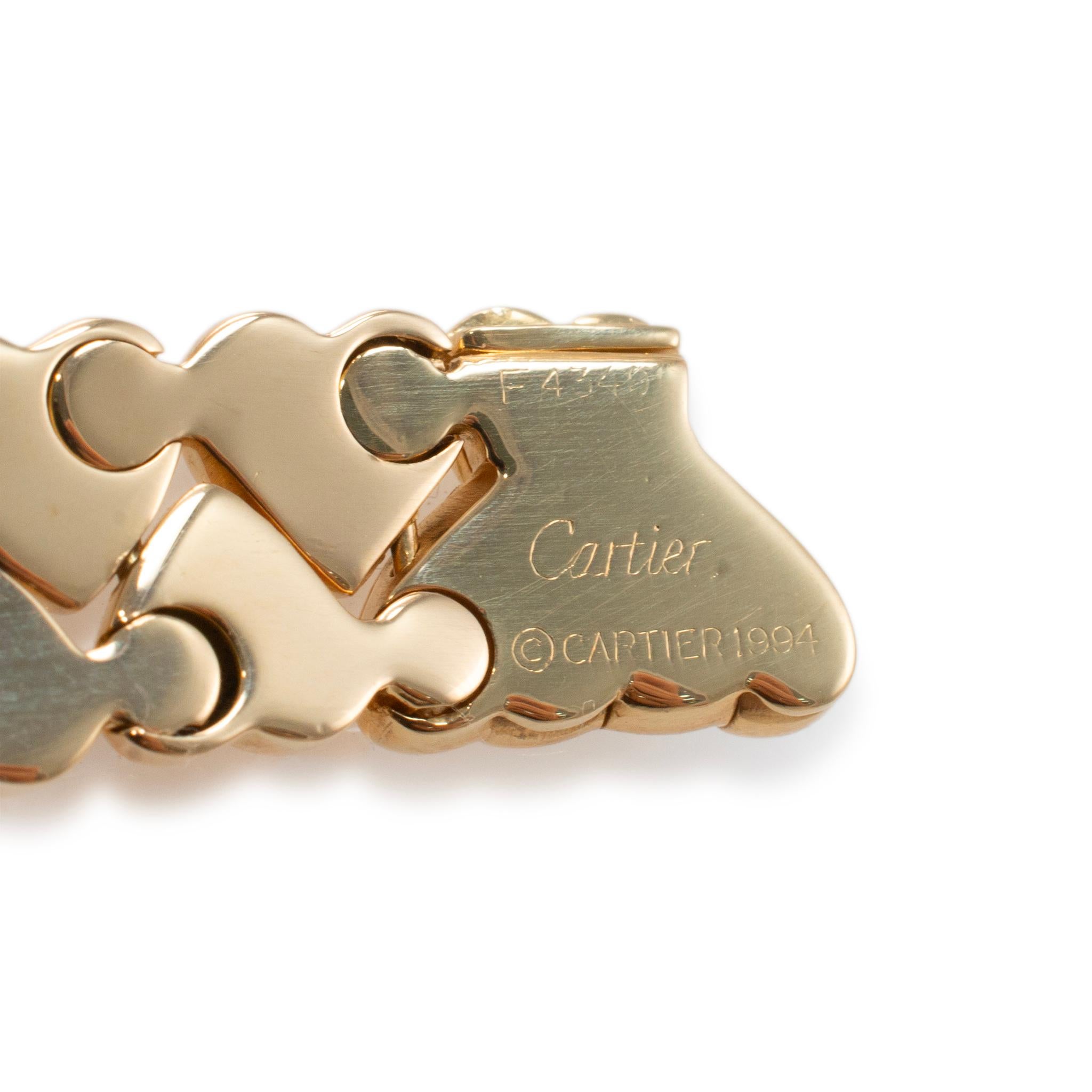 1994 Vintage Cartier Herz Collier 18K Gelbgold Choker Halskette im Angebot 5
