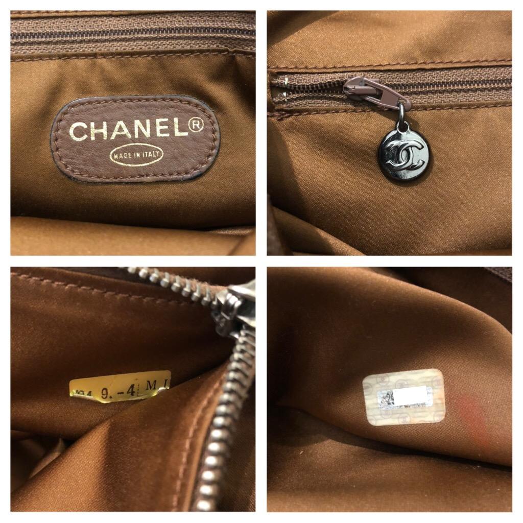 1990s Vintage CHANEL Brown Suede Triple CC Messenger Bag Mens 2