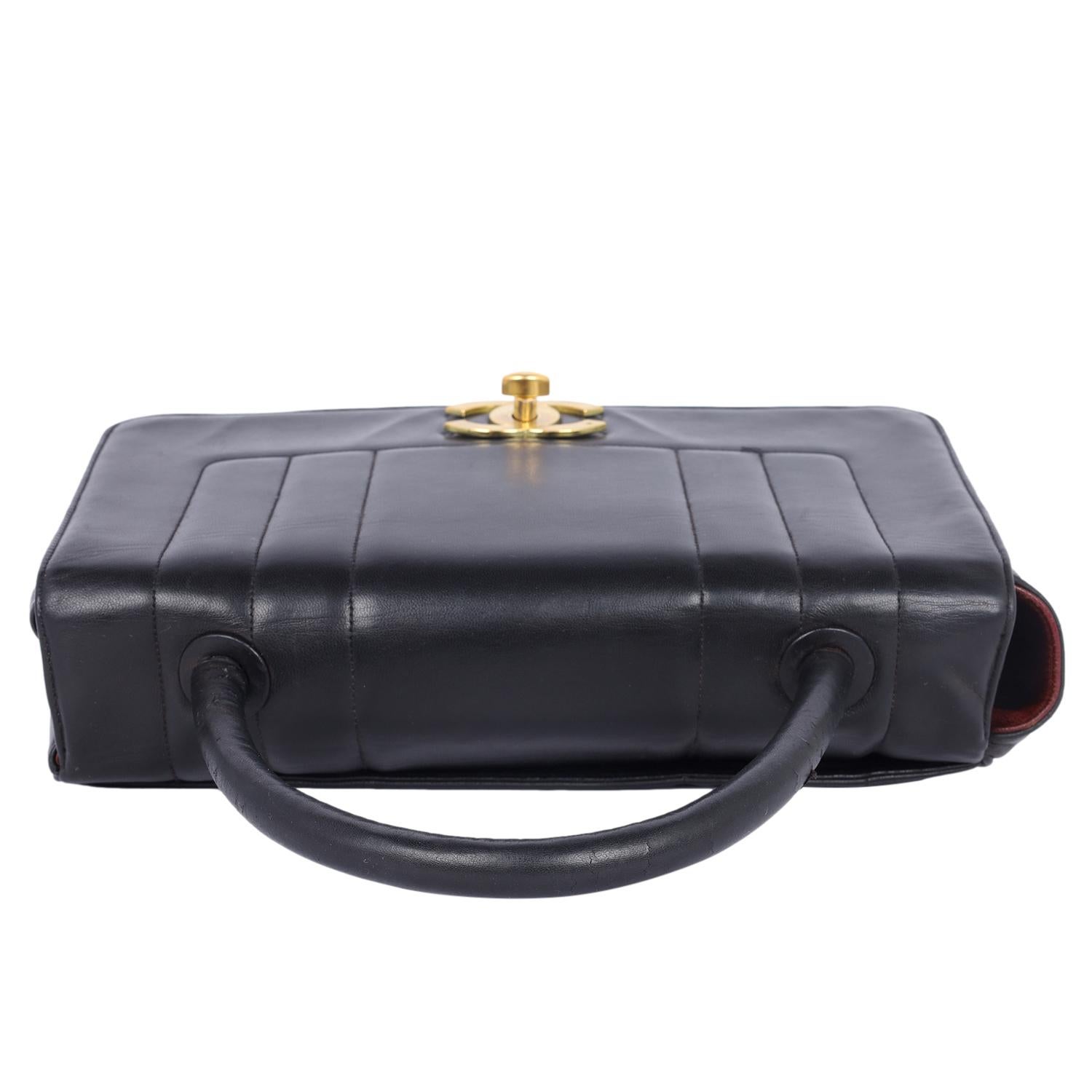 1994 Vintage Chanel Mademoiselle Jumbo Flap Top Handle Bag For Sale 6