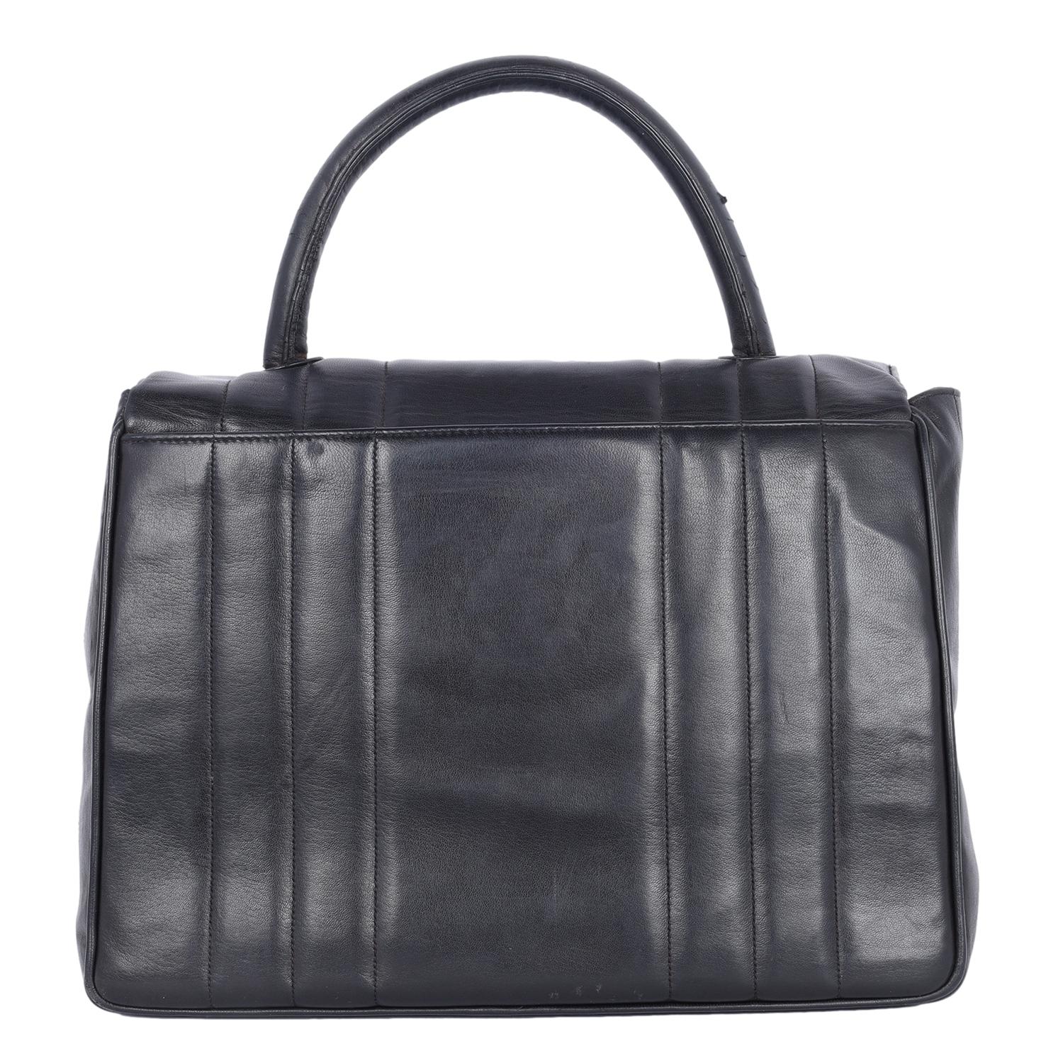 1994 Vintage Chanel Mademoiselle Jumbo Flap Top Handle Bag For Sale 2