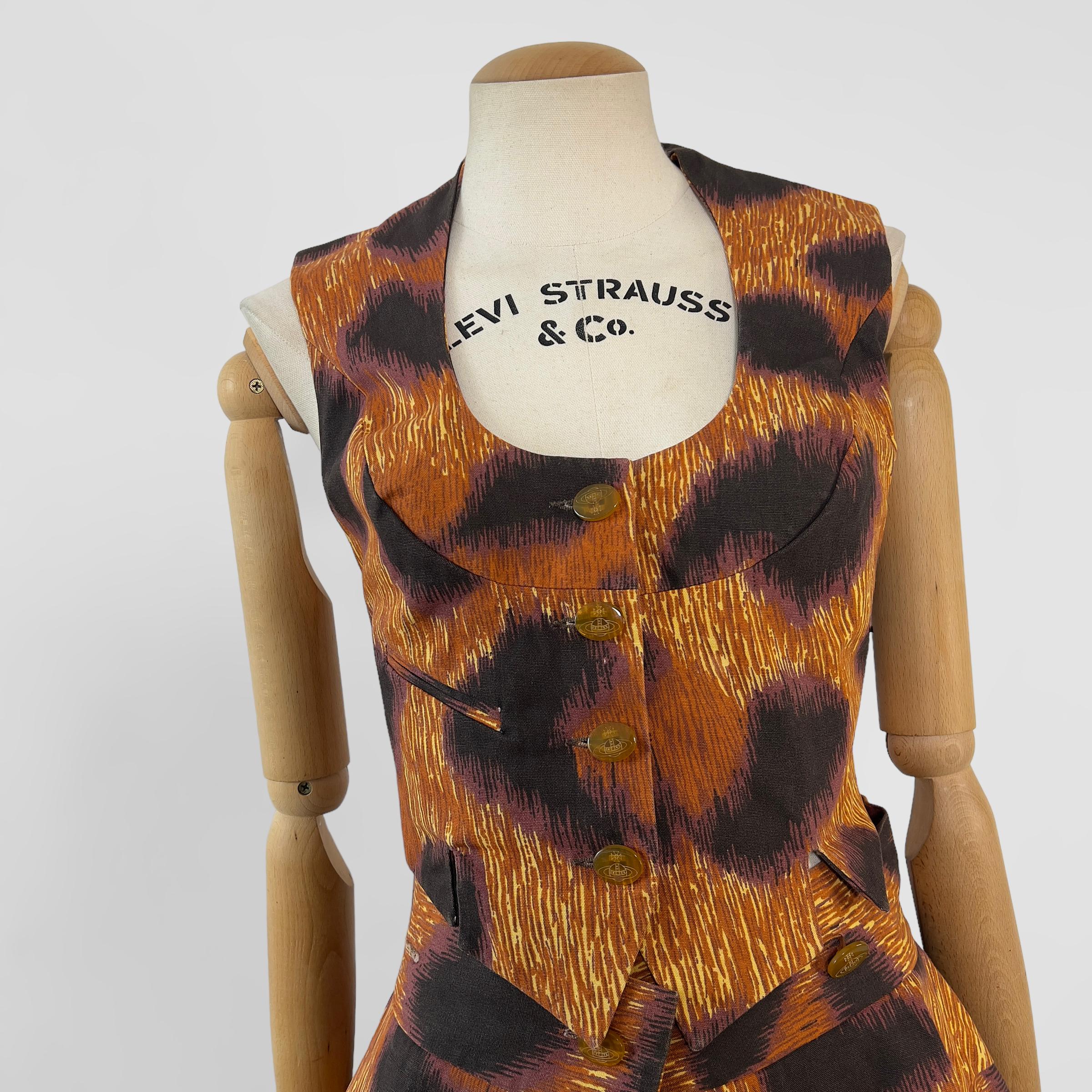 1994 Vivienne Westwood 3-teiliger Leopardenrock, Weste und Jackenanzug   im Angebot 1