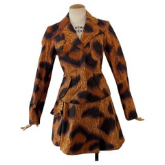 1994 Vivienne Westwood Traje de 3 piezas de falda, chaleco y chaqueta de leopardo  