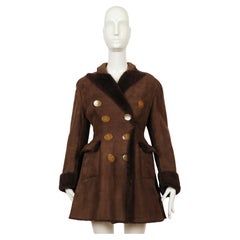 1994 VIVIENNE WESTWOOD brown shearling coat with orb buttons