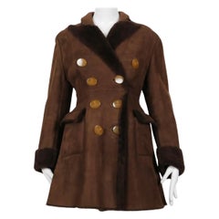 1994 VIVIENNE WESTWOOD brown shearling coat with orb buttons