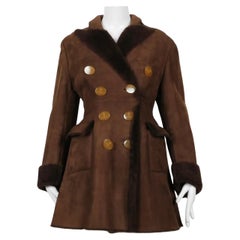 1994 VIVIENNE WESTWOOD brown shearling coat with orb buttons