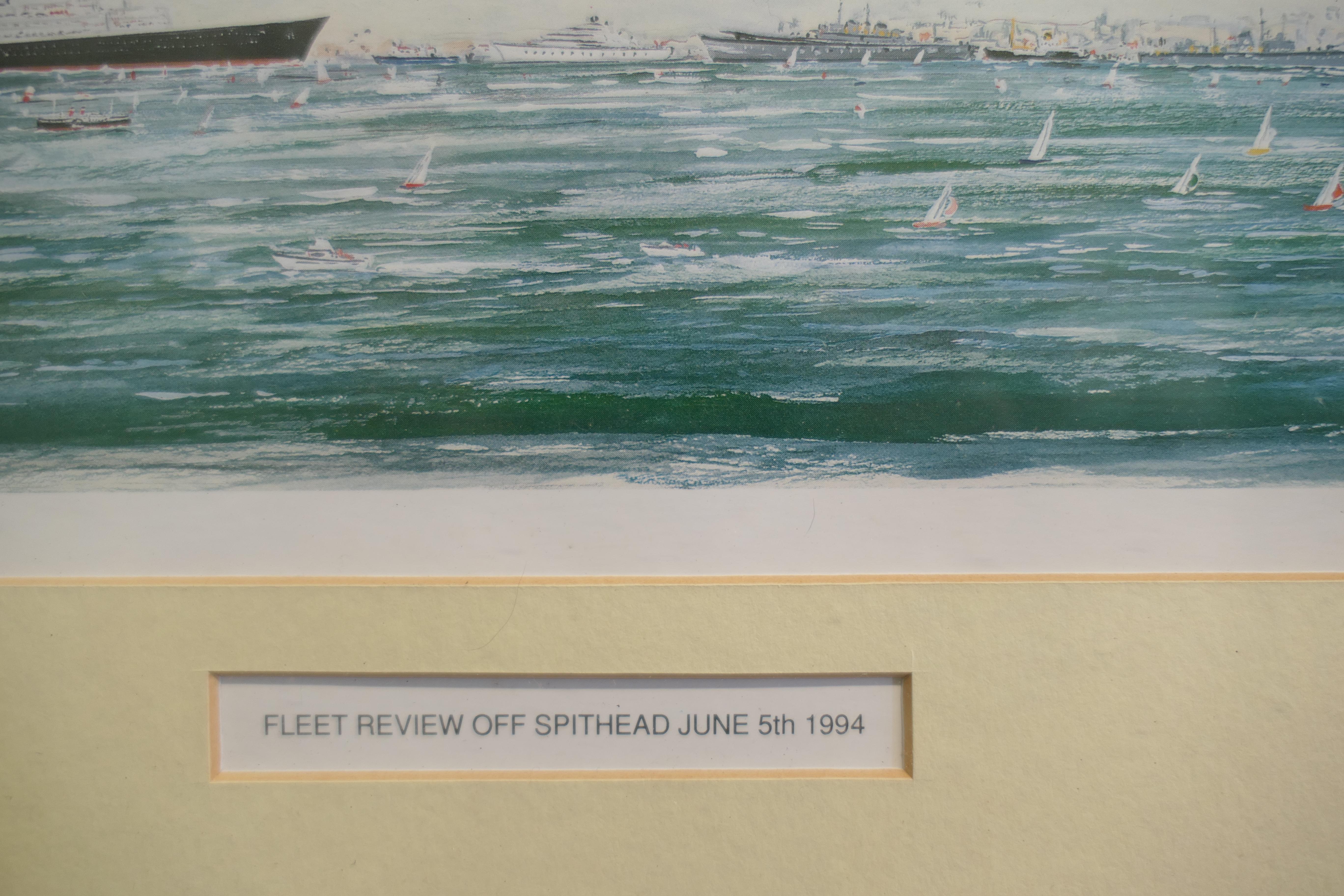 1994 Acuarela, Revisión de la Flota de Spithead por Mike Miller Papel en venta