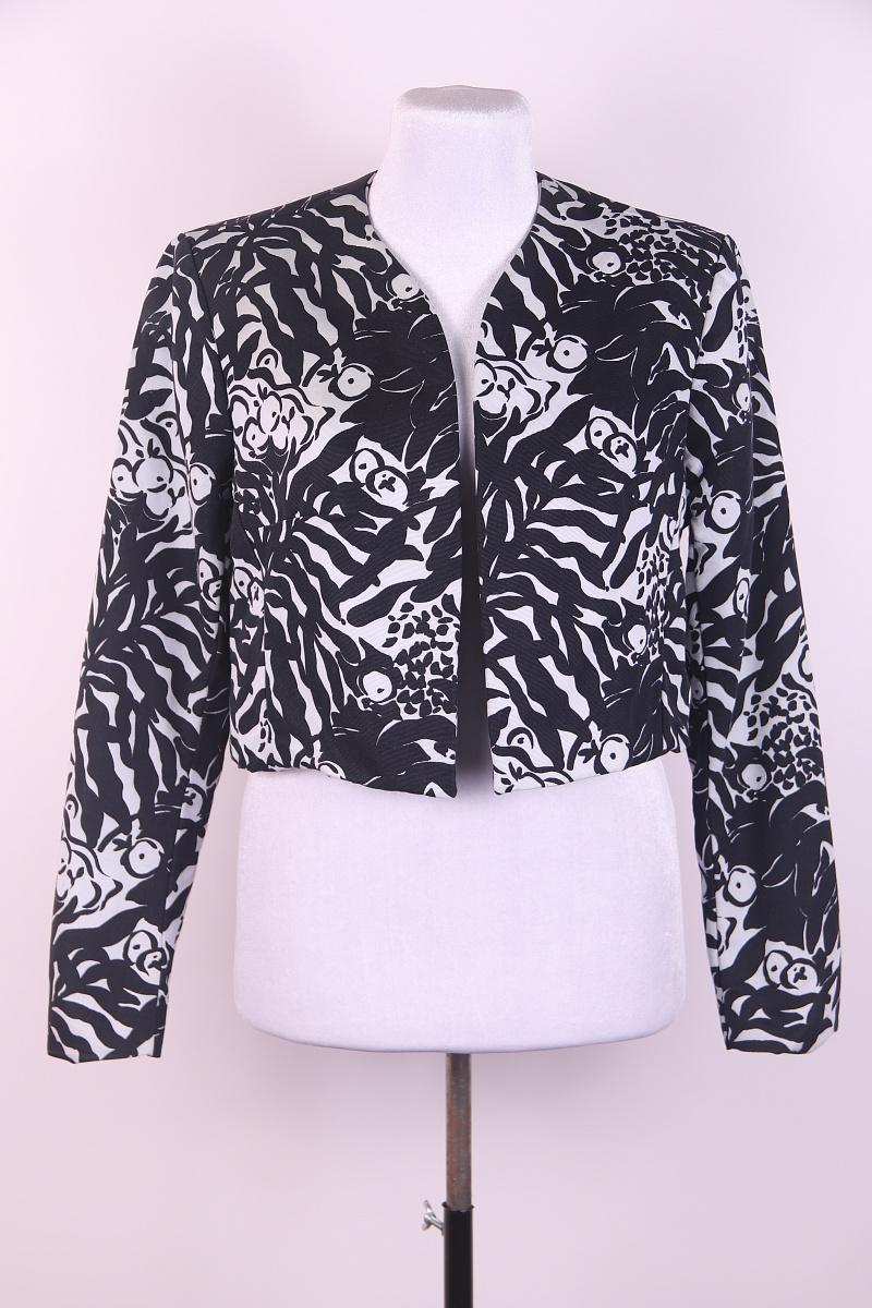 1994 Yves Saint Laurent black and white crop jacket For Sale 6