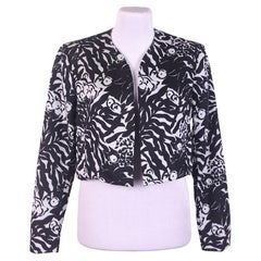 1994 Yves Saint Laurent schwarz-weiße Crop-Jacke