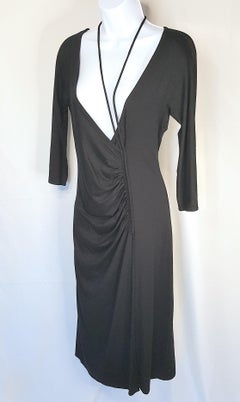 MartinMargiela S/S 2008 PlungingVneck BiasRuched HalterTop HighSlit Black Dress