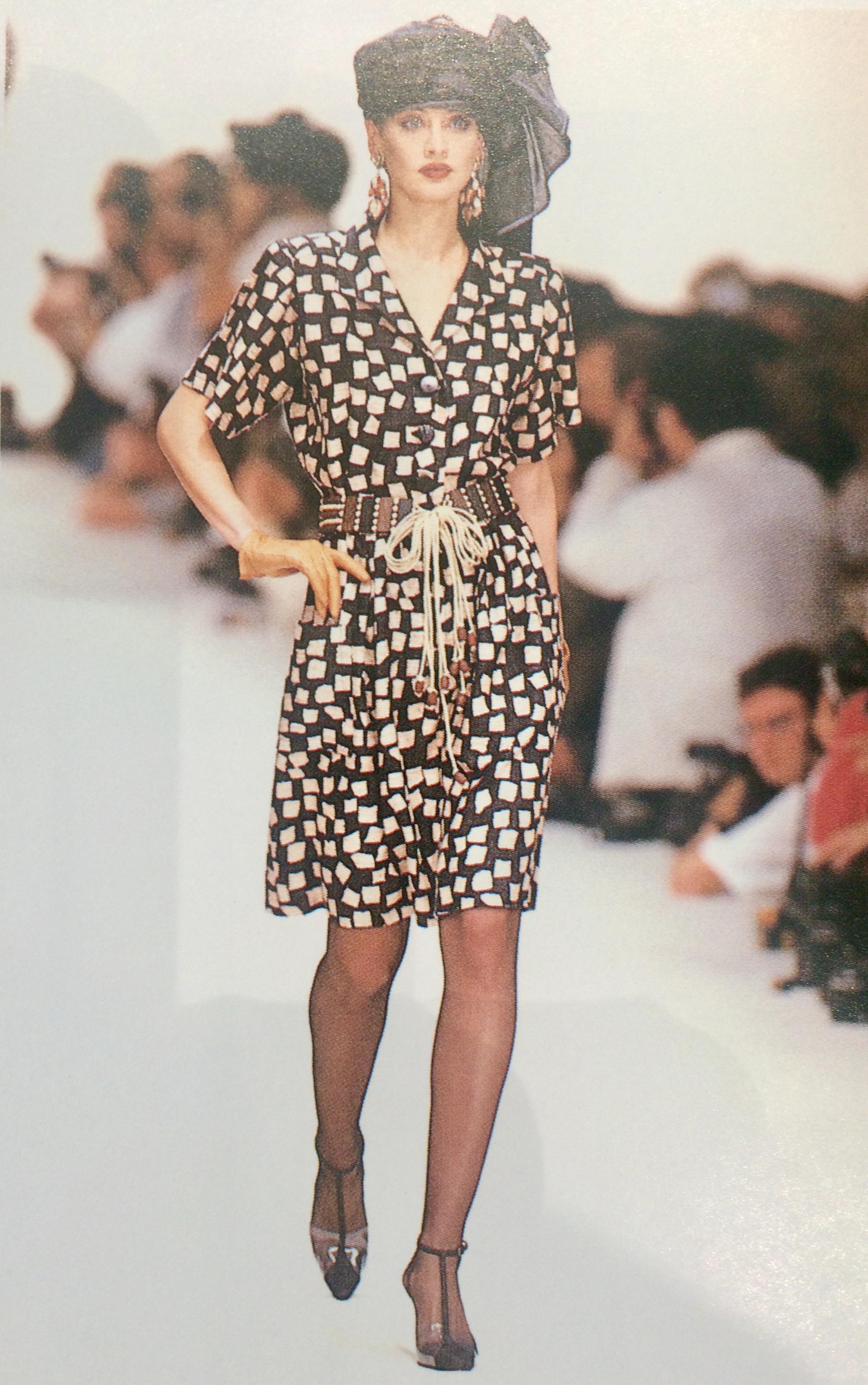 1994s Catwalk Summer Yves Saint Laurent Silk African Dress  1