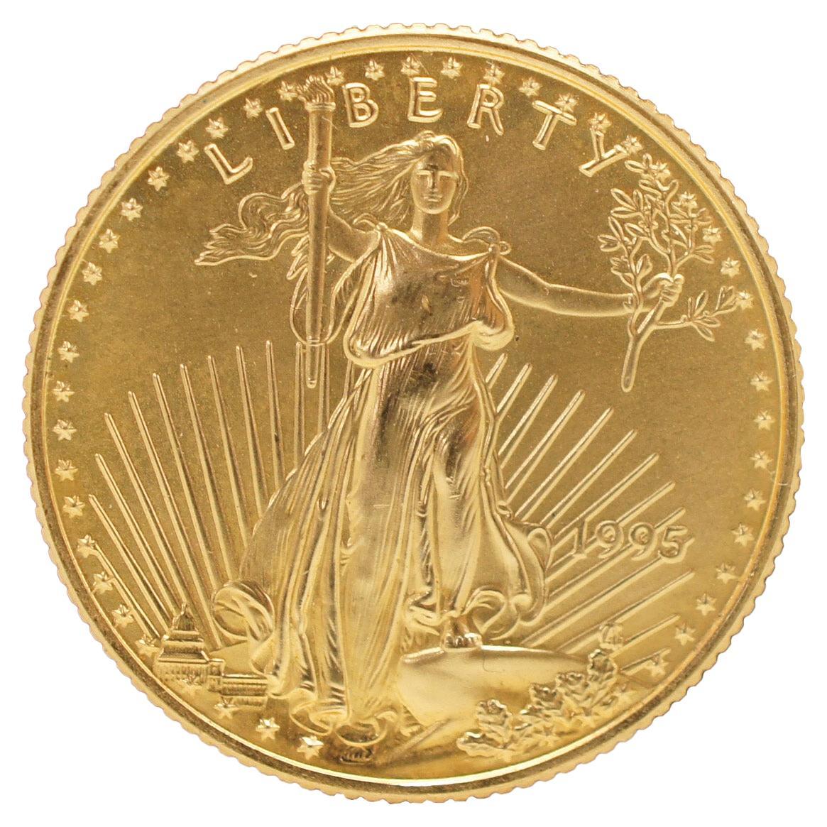 1995 American Liberty Eagle 1/4 oz 22K Fine $10 Goldmünze US Währung 8,5g im Angebot