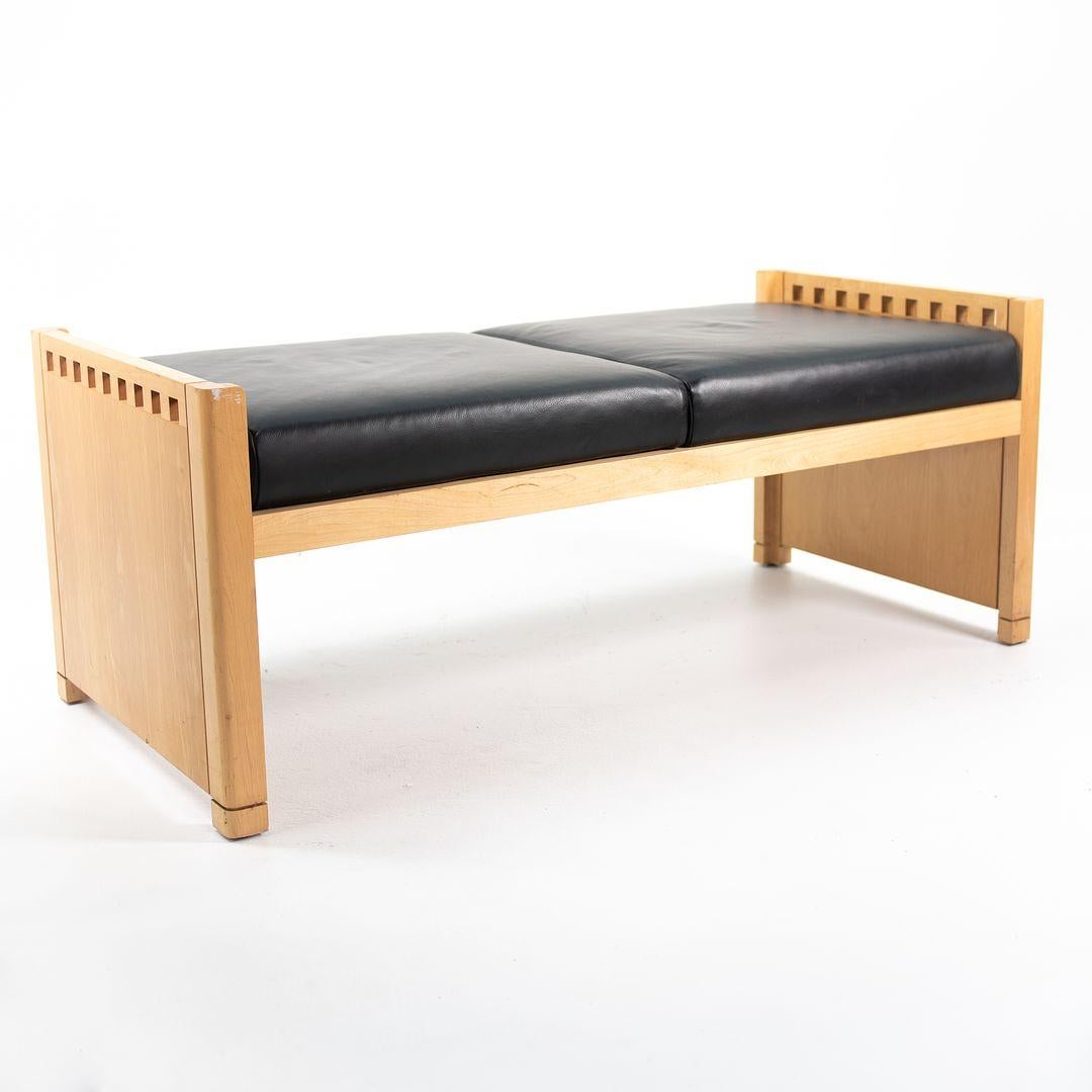 Américain Banc Mission à 2 places en cuir Brian Kane pour Metropolitan Furniture, 1995 en vente