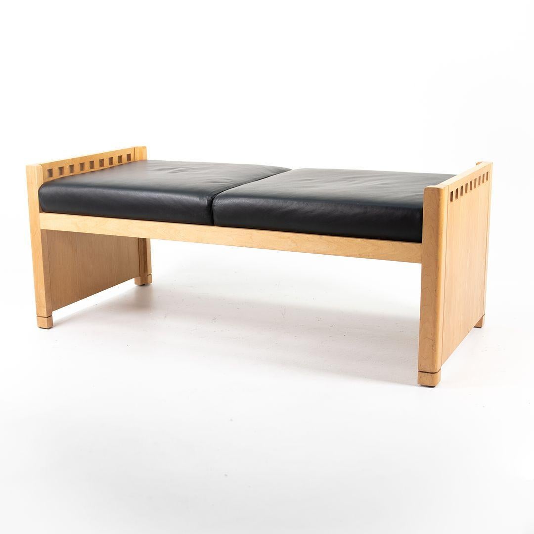 Banc Mission à 2 places en cuir Brian Kane pour Metropolitan Furniture, 1995 Bon état - En vente à Philadelphia, PA