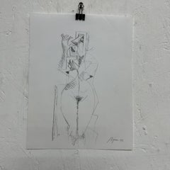 1995 Byron Gálvez Abstract Modernism Artwork Pencil on Paper Mexico