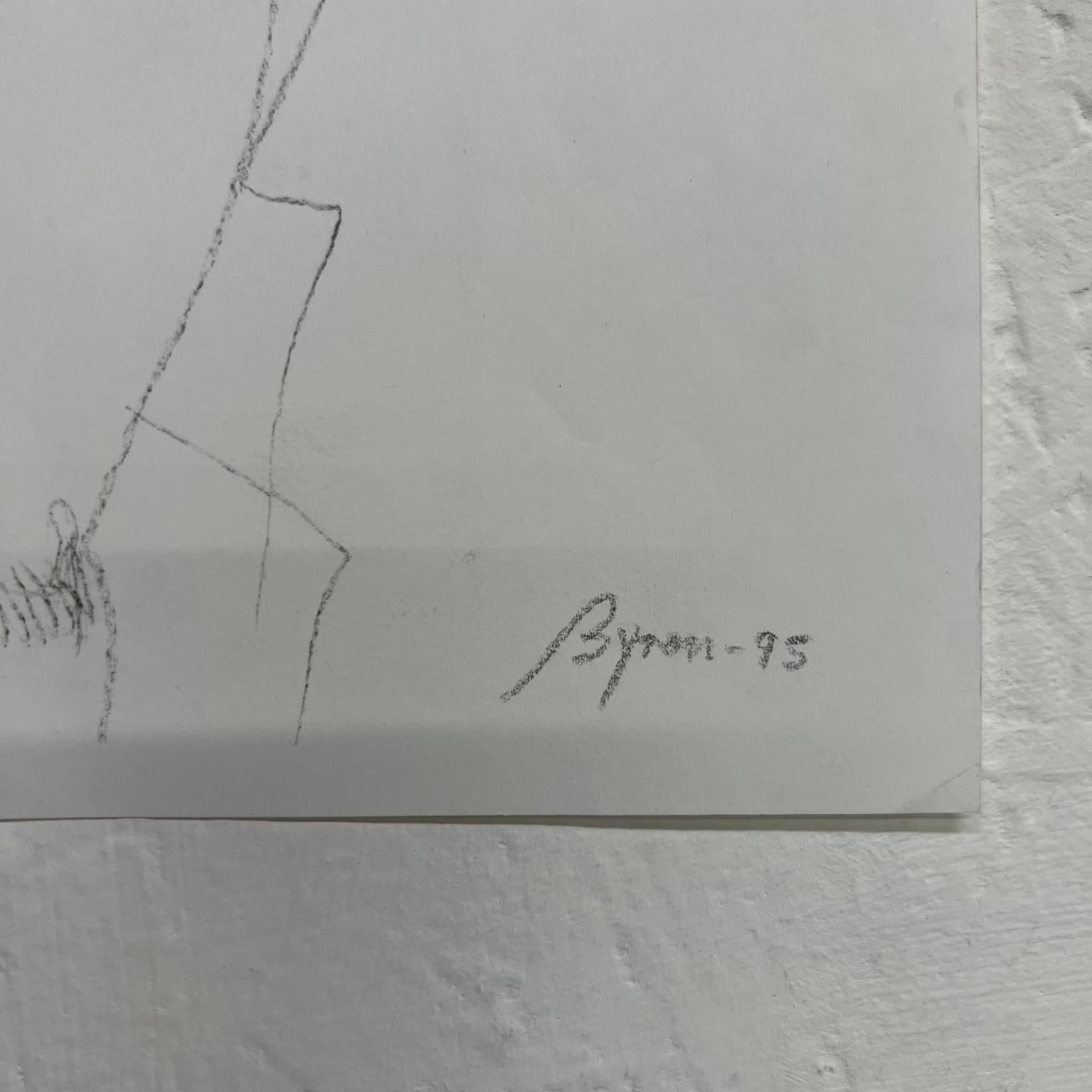1995 Byron Gálvez Abstract Modernism Artwork Pencil on Paper Mexico For Sale 1