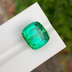 19.95 Carat Natural Loose Green Lagoon Tourmaline Cushion Shape Gemstone