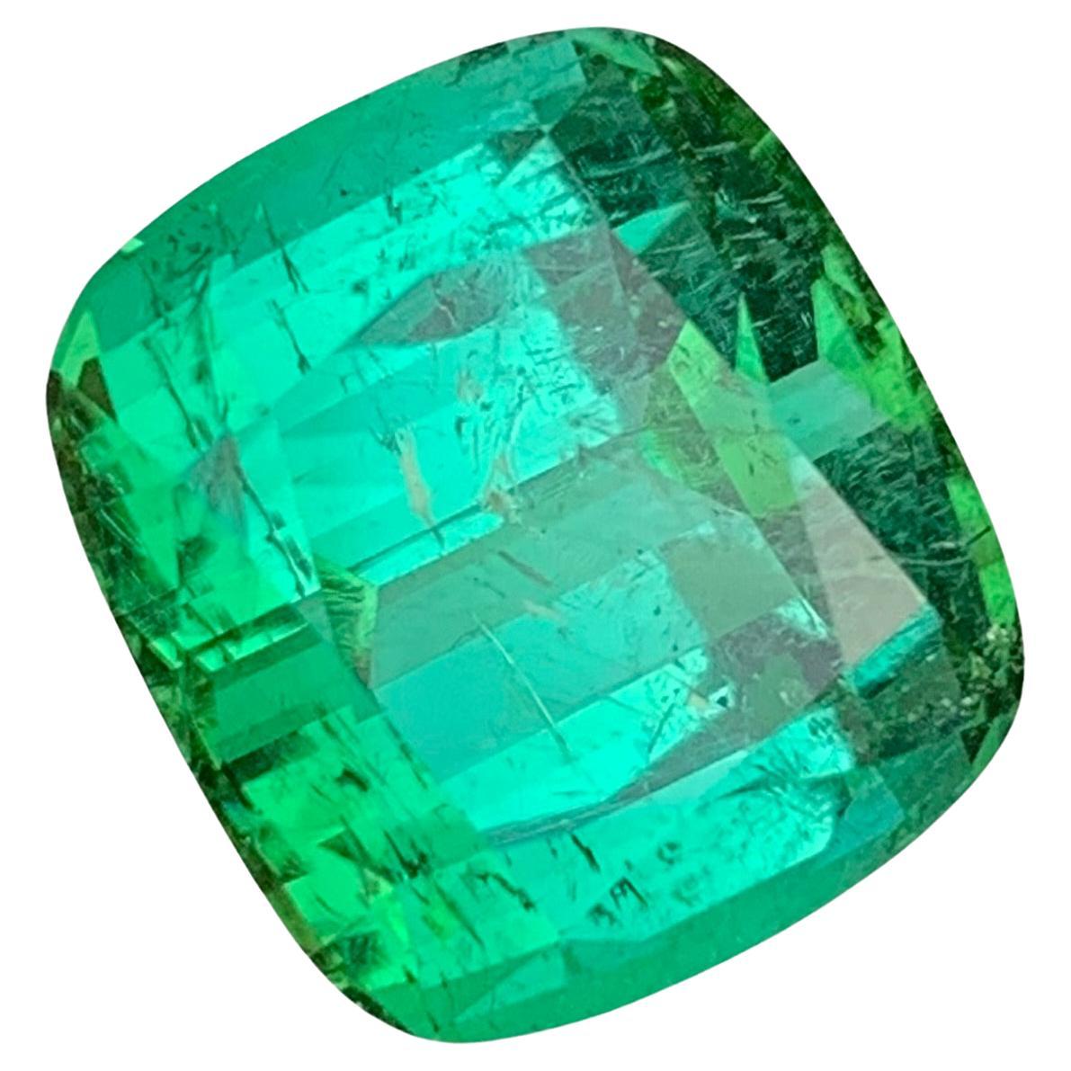 19.95 Carat Natural Loose Green Lagoon Tourmaline Cushion Shape Gemstone